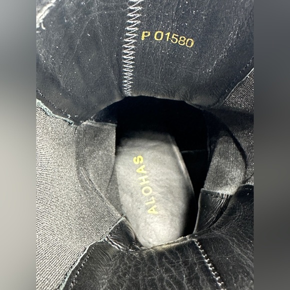 ALOHAS All Rounder chunky leather Boots Black Sz 9 Goth - Picture 13 of 16